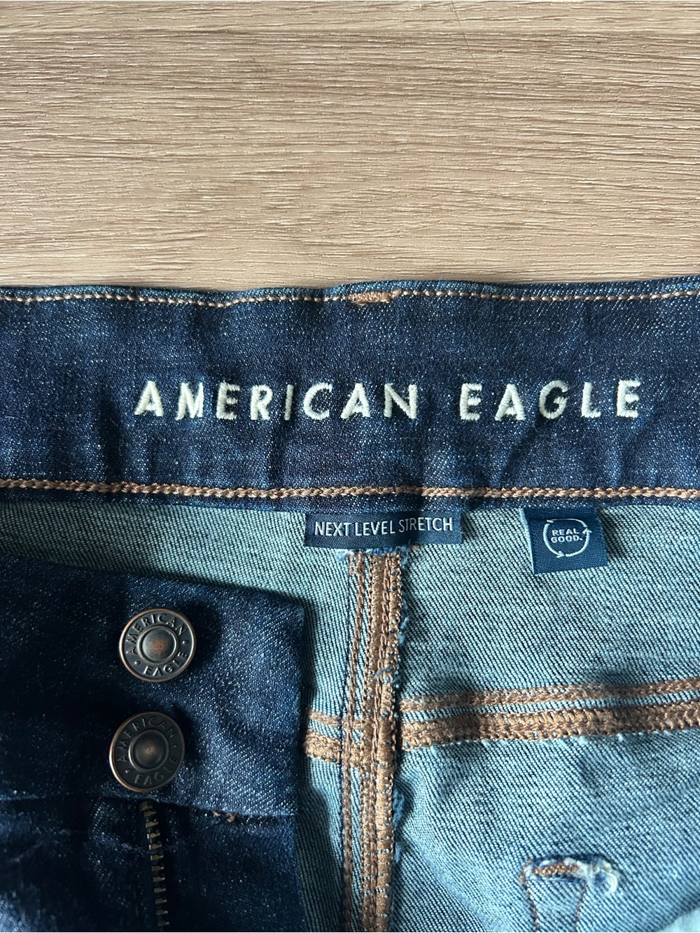 American Eagle Outfitters Curvy Kick Blue Next Level Stretch Jeans
